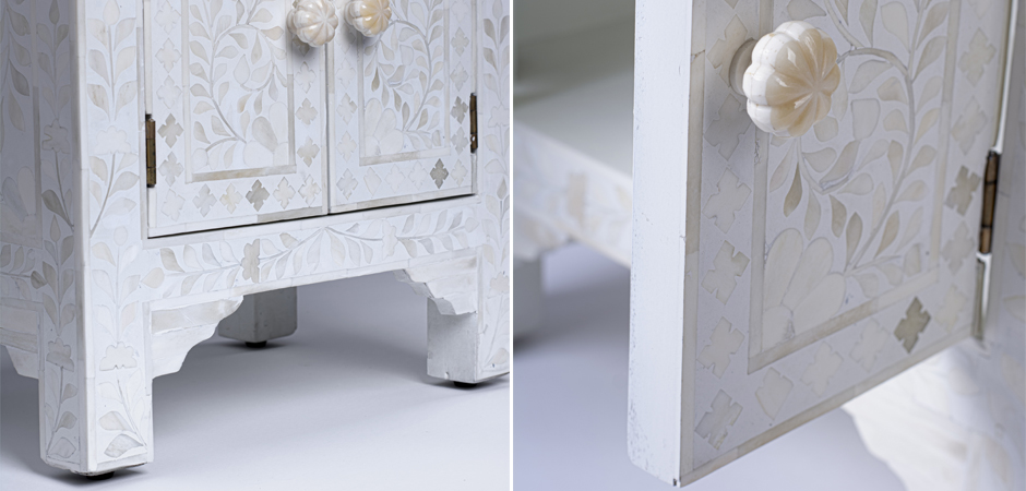 Bone Inlay Bedside