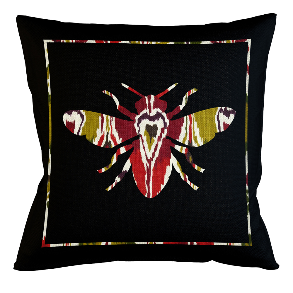

Подушка декоративная пчела цветной узор Ikat Pattern