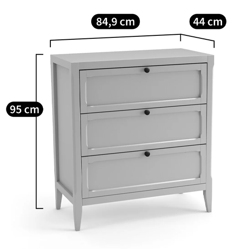   3-   Silva Grey Chest of Drawers  