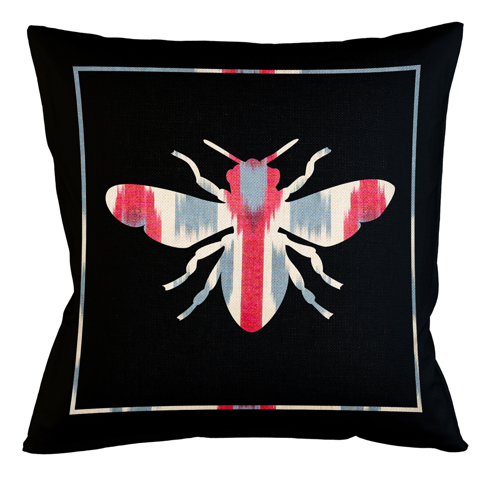 

Подушка декоративная пчела с узором красного и серого цвета Ikat Pattern