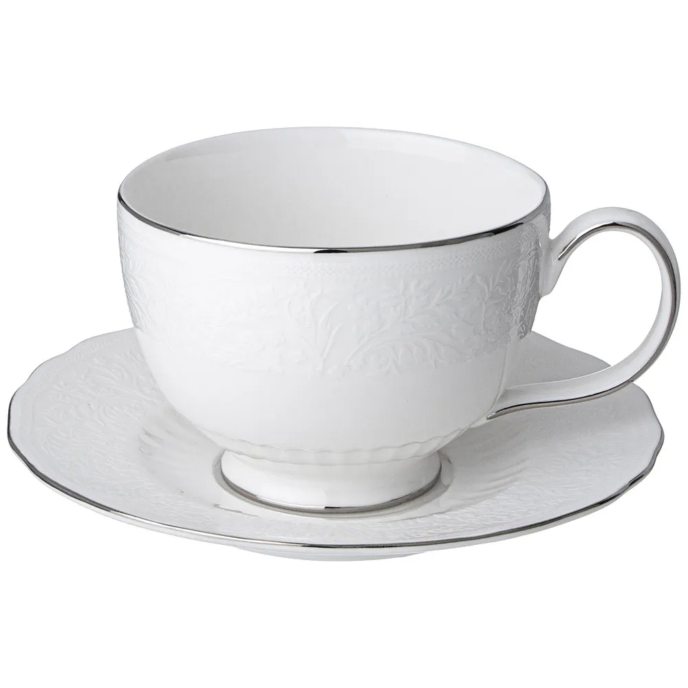 

Чайная пара белого цвета из фарфора 280 мл Garden Whisper Porcelain Set
