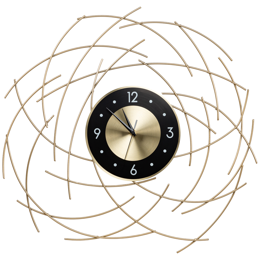 

Часы настенные из металла с чёрным циферблатом Current Time