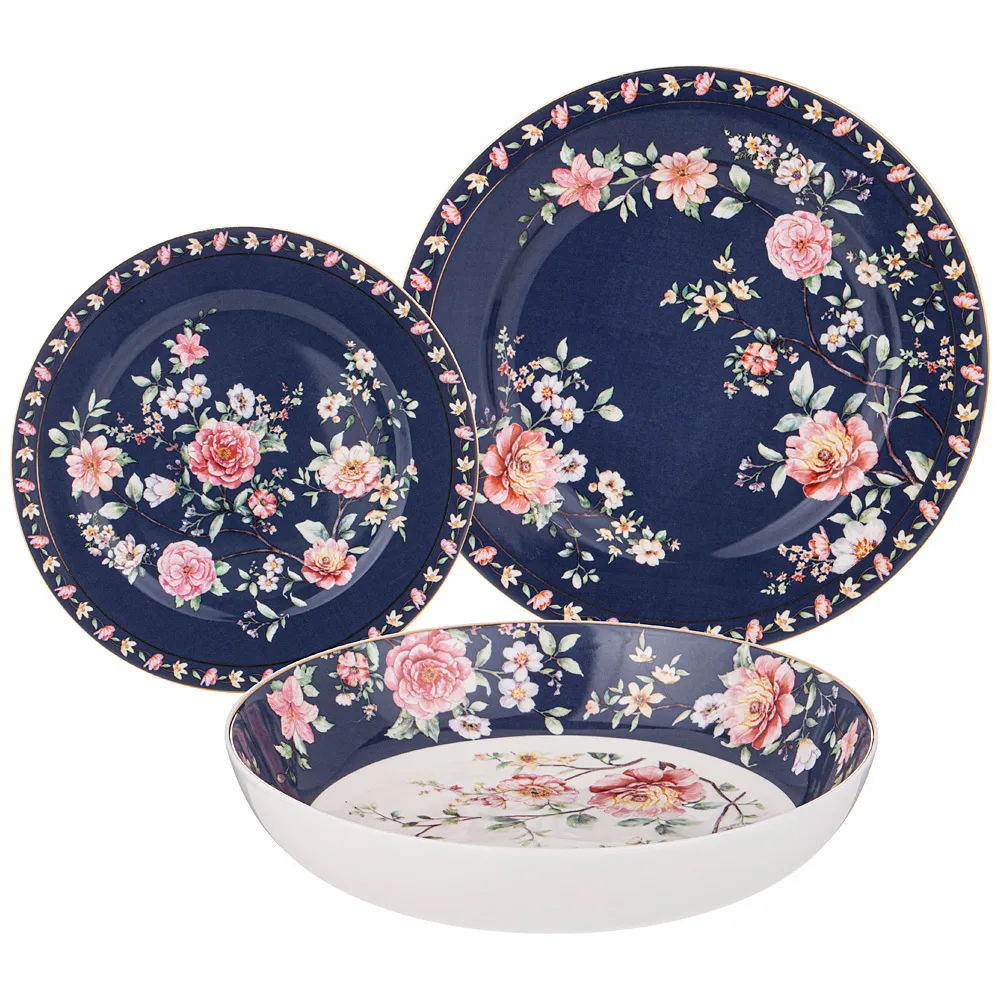 

Набор посуды обеденный из фарфора на 6 персон 18 предметов Flower Porcelain Collection