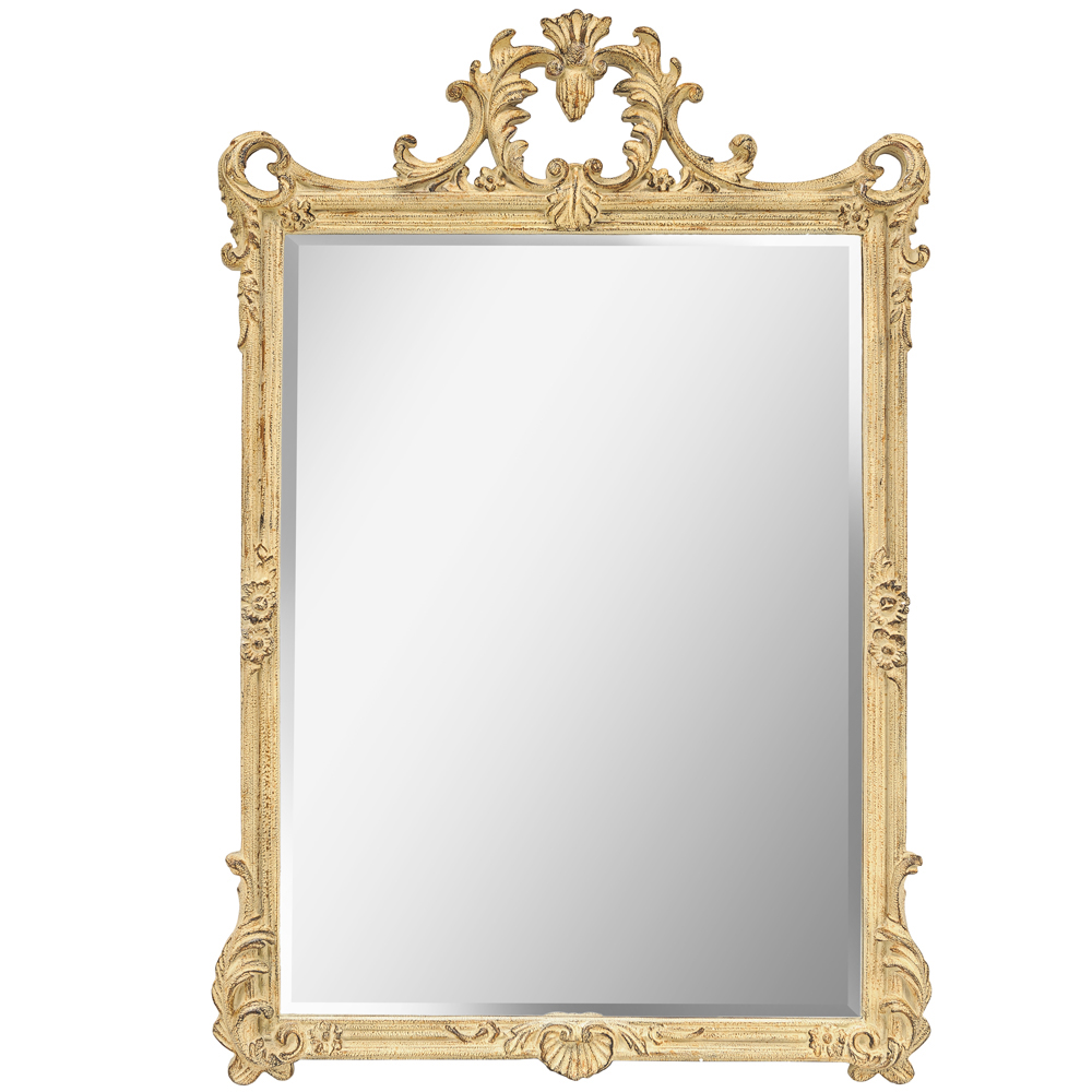 

Зеркало настенное в раме бежевого цвета с эффектом старины Classic Ornament Mirror