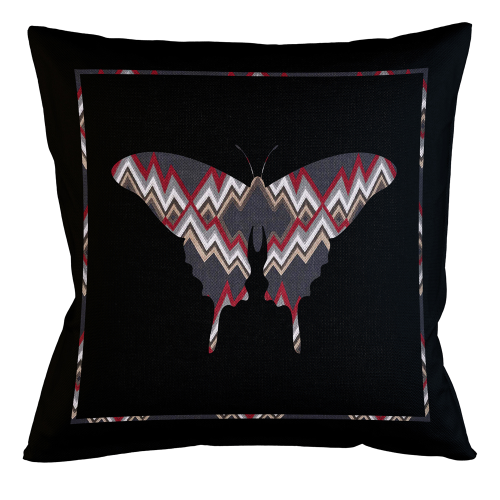

Подушка декоративная бабочка цветной орнамент Ikat Pattern