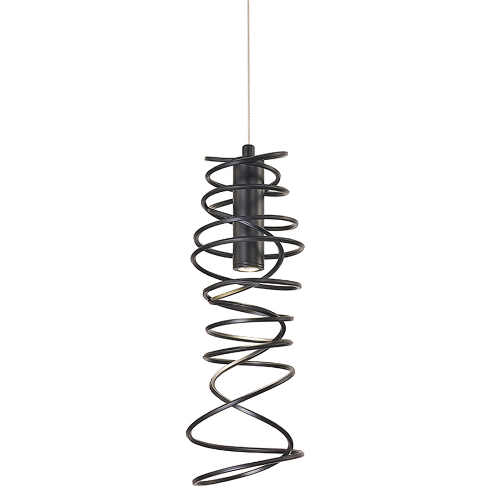 

Подвесной светильник светодиодный из металла со спиральным декоративным элементом черный Metal Spiral