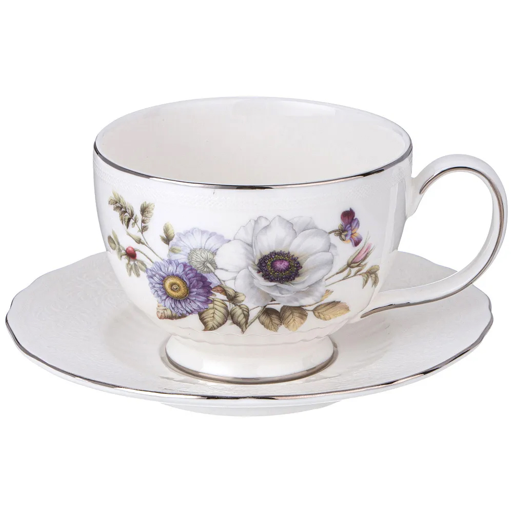 

Чайная пара из фарфора с рисунком цветов Garden Whisper Porcelain Set