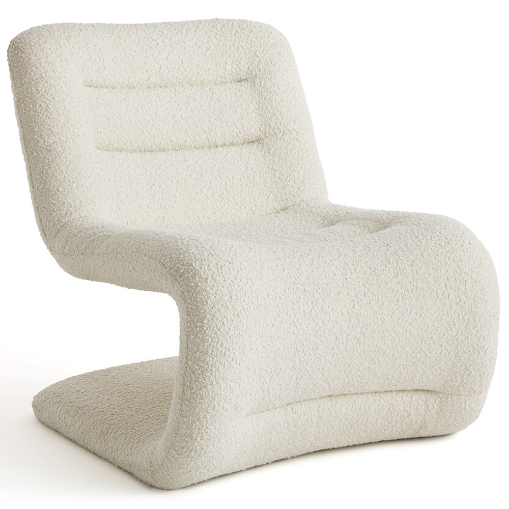 

Кресло изогнутое с обивкой из ткани букле Smooth Bend Boucle Chair