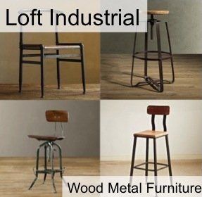 Loft Industrial Wood Metal Furniture