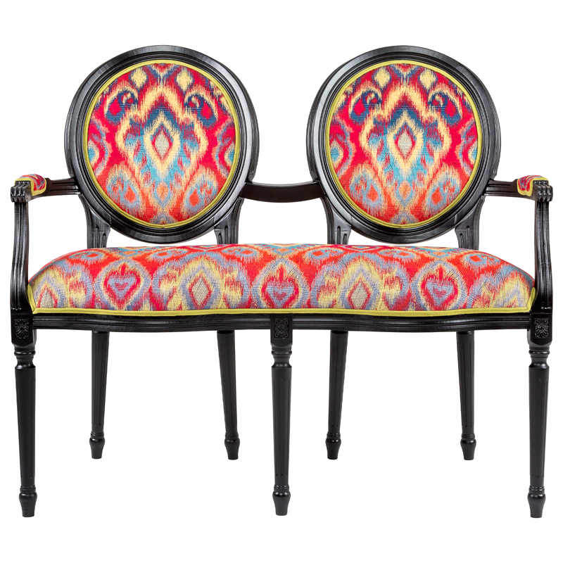 Диванетка Ikat Pattern чёрная