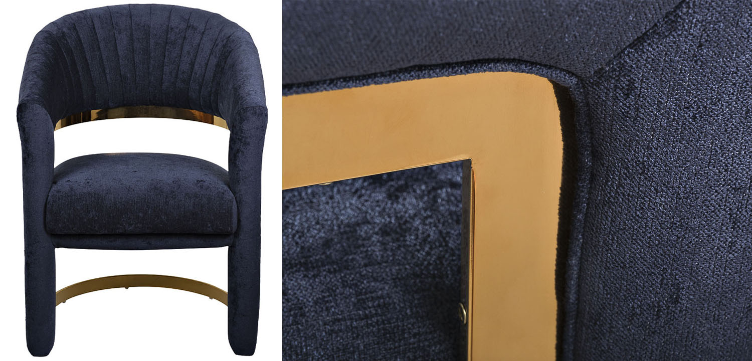 Полукресло Valbonne Chair blue velour - фото