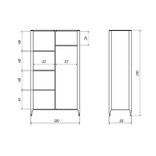 Шкаф двухстворчатый серо-бежевый Type в Москве