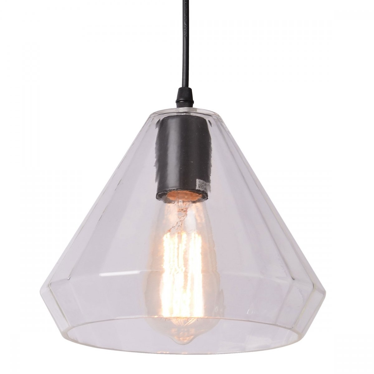 

Подвесной светильник faceted cone clear glass pendant lamp