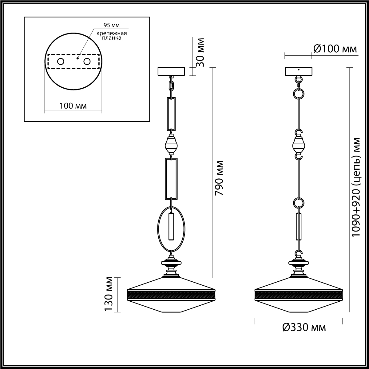 Подвесной светильник с плоским прозрачным плафоном и декоративной вставкой из текстурного камня Tectona  в Москве