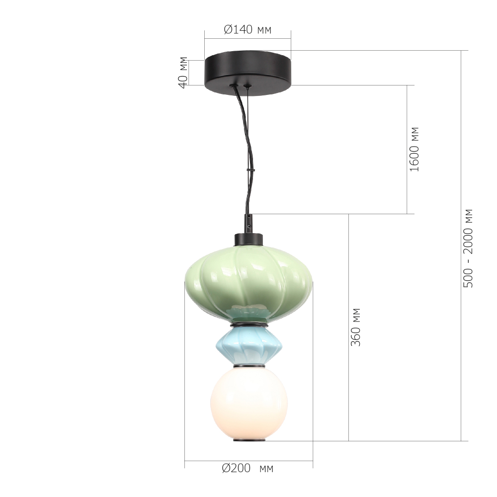 Подвесной светильник фигурный с керамическими элементами Fragrant Light в Москве