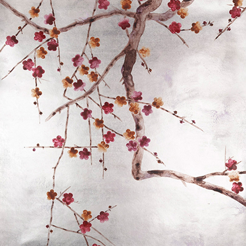    Plum Blossom Original colourway on Tarnished Silver gilded paper with pearlescent antiquing    | Loft Concept 