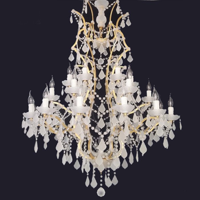  RH Rococo Iron & white matt Crystal Chandelier 25     | Loft Concept 