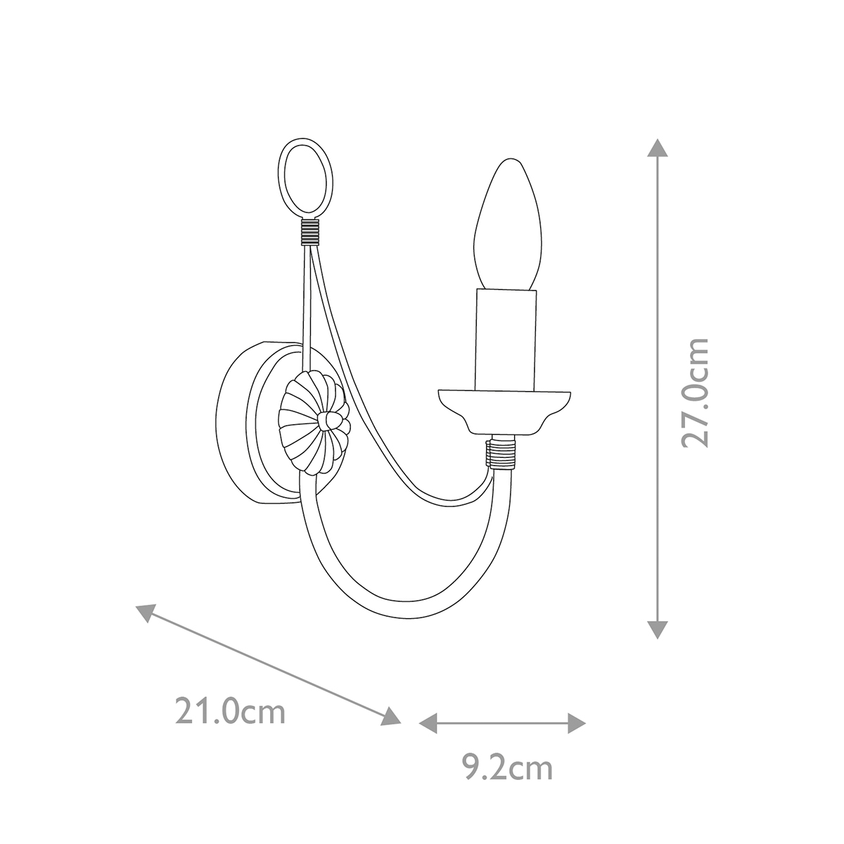 Бра черного цвета с лампой в форме свечи Elstead Lighting в Москве