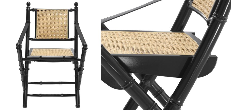 Стул Eichholtz Folding Chair Bolsena Black - фото