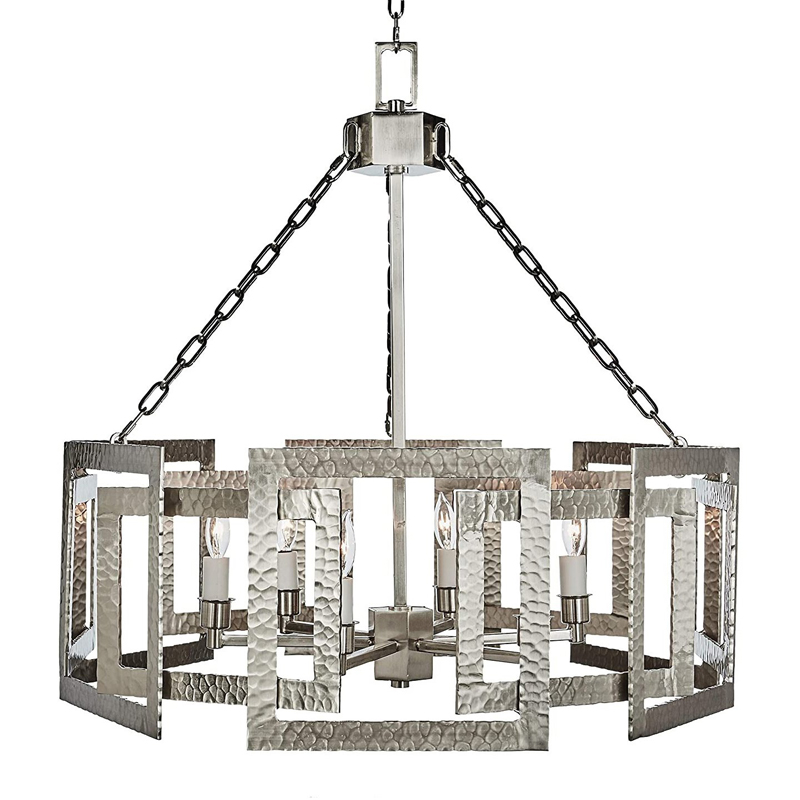  Textured Cage Pendant Lamp Silver Chandelier    | Loft Concept 