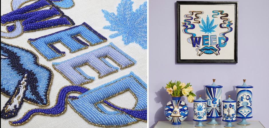 Панно Jonathan Adler WEED BEADED WALL ART Wall Art Панно Jonathan Adler WEED BEADED WALL ART Wall Art - Loft-Concept