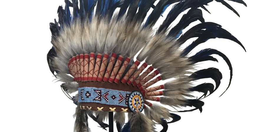 War bonnet Индейский венец из перьев темно-синий War bonnet Индейский венец из перьев темно-синий - Loft-Concept в Москве