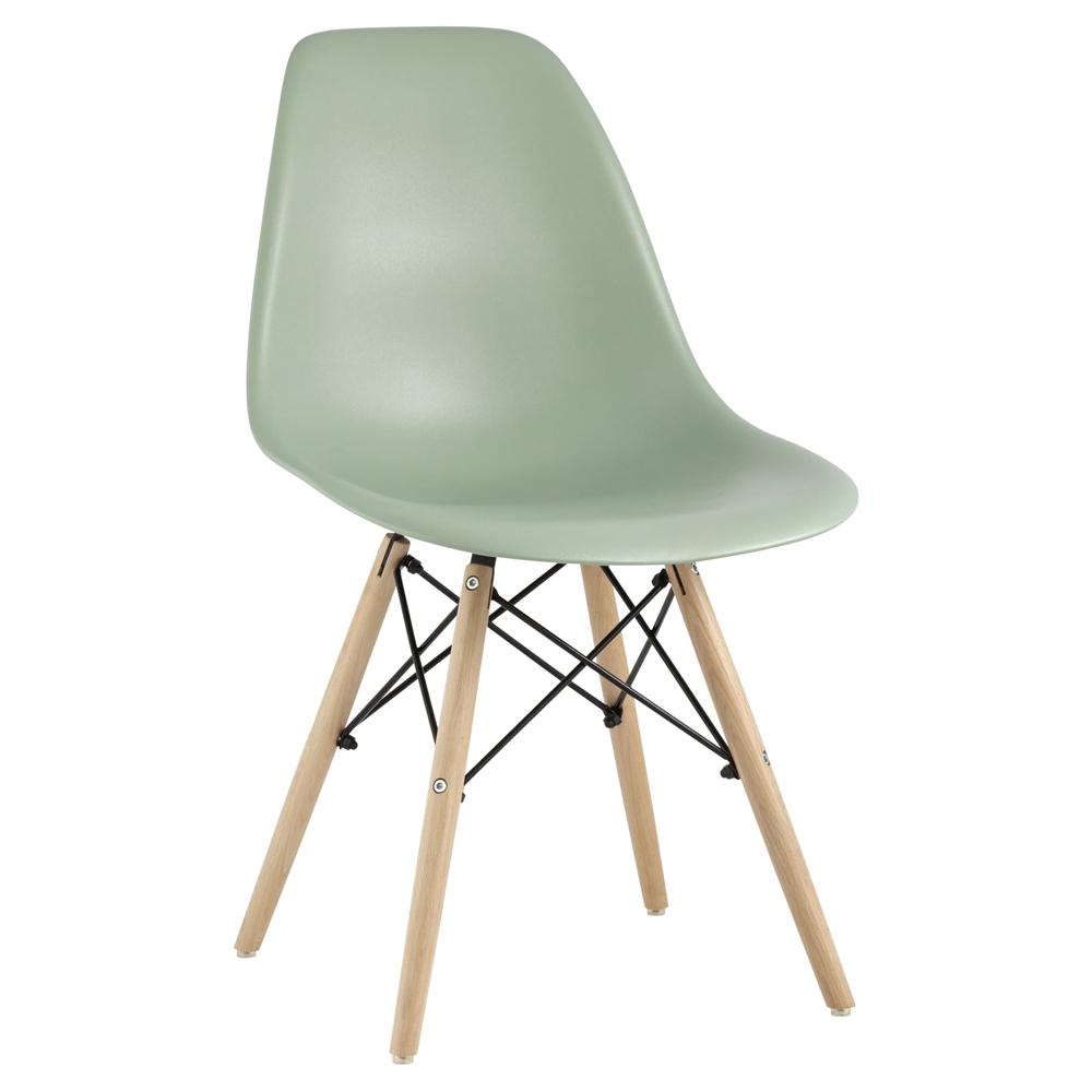 

Пластиковый стул на ножках из массива бука Eames Mint