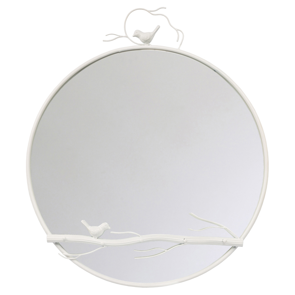 

Зеркало настенное в раме белого цвета с декором птица на ветке Mirror Portal