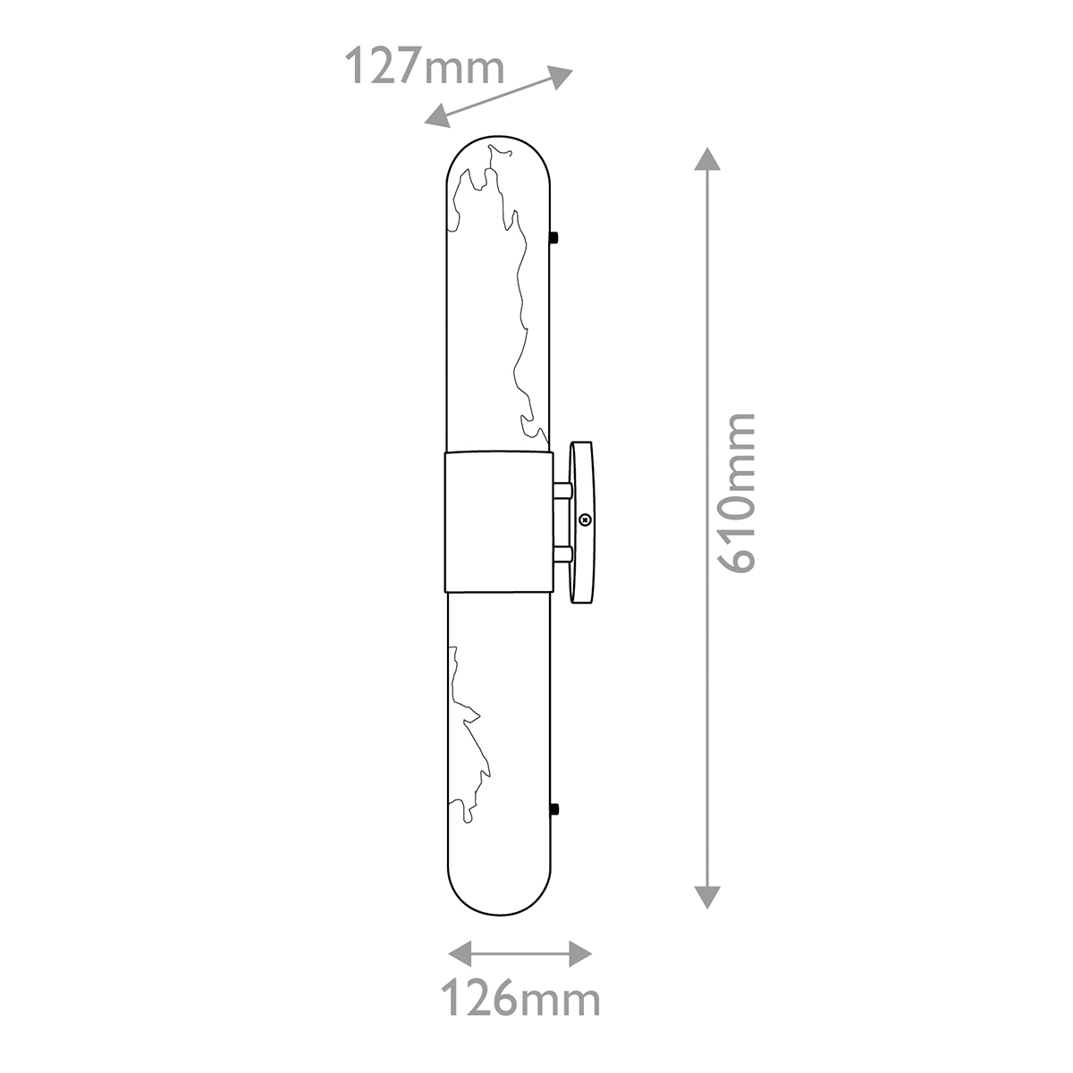 Бра для ванных комнат вертикальное с вытянутым плафоном из алебастра Hinkley в Москве