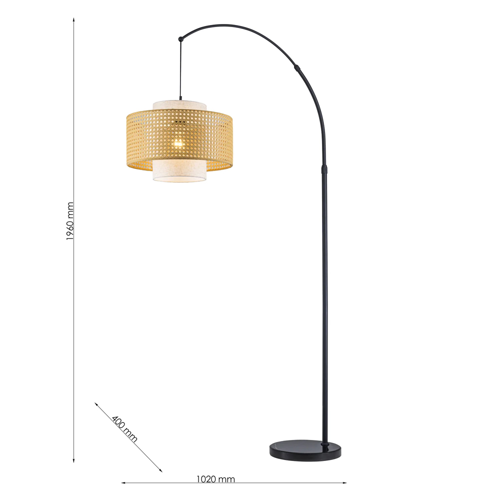 Торшер с декоративным поясом из плетеного бамбука Biuloggicu в Москве