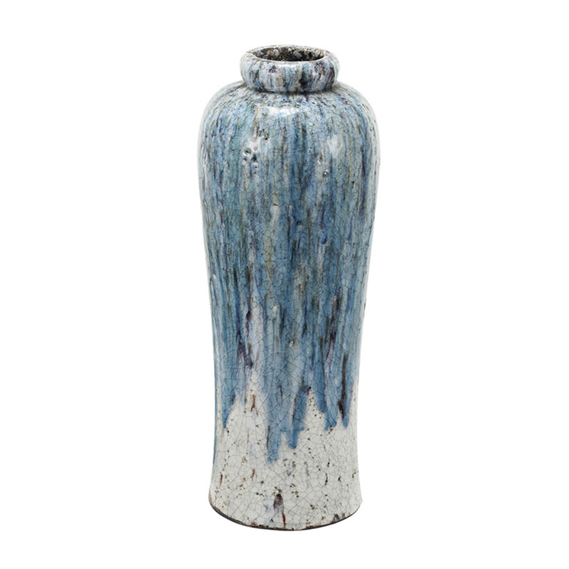 Ваза Terracotta Vase blue-white high Белый Голубой в Москве | Loft Concept 