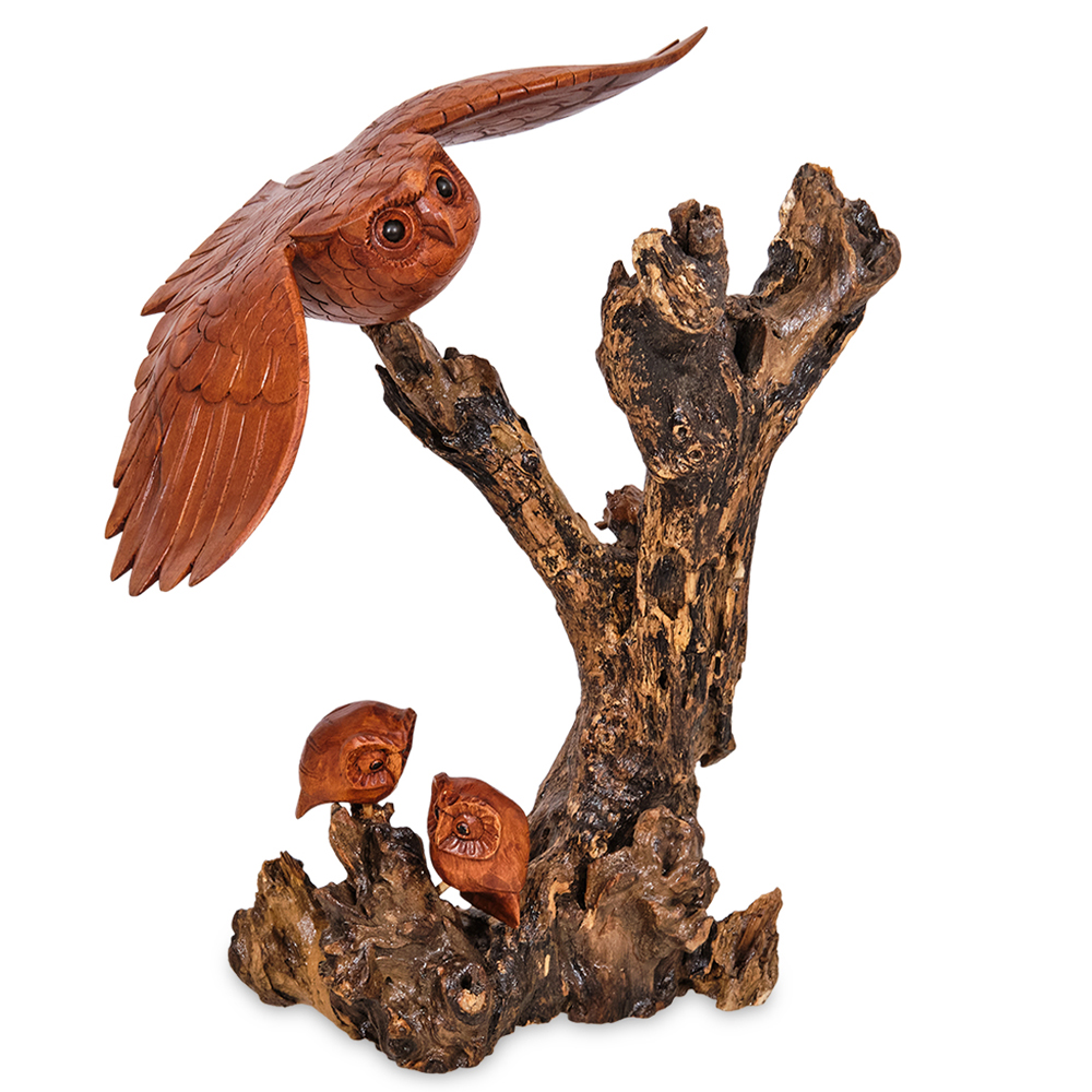 

Статуэтка деревянная в виде семейства сов Owls Together