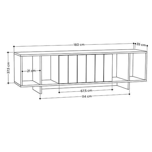 ТВ-тумба с откидной дверцей и 4-мя полками ZITANO TV STAND OAK в Москве