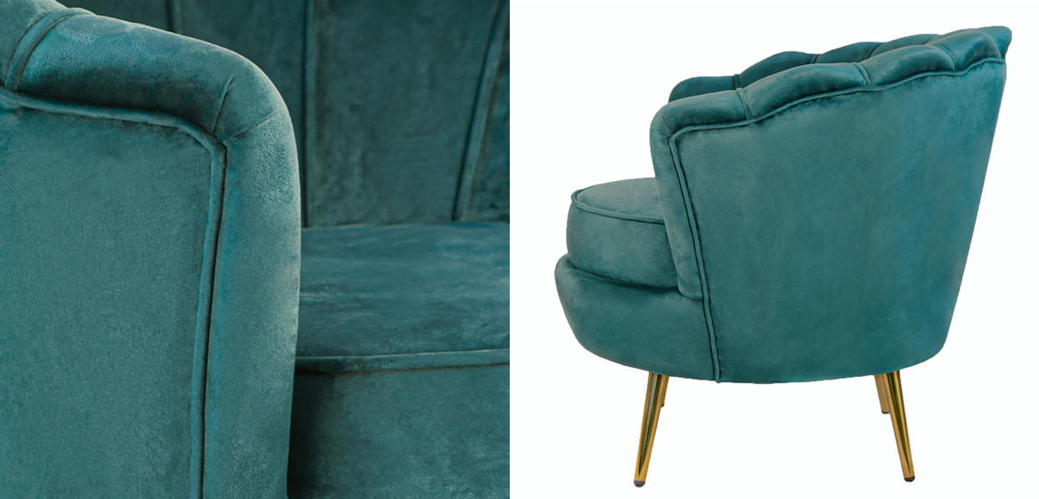 Кресло Бирюзовый велюр Trapezium Turquoise velvet - фото