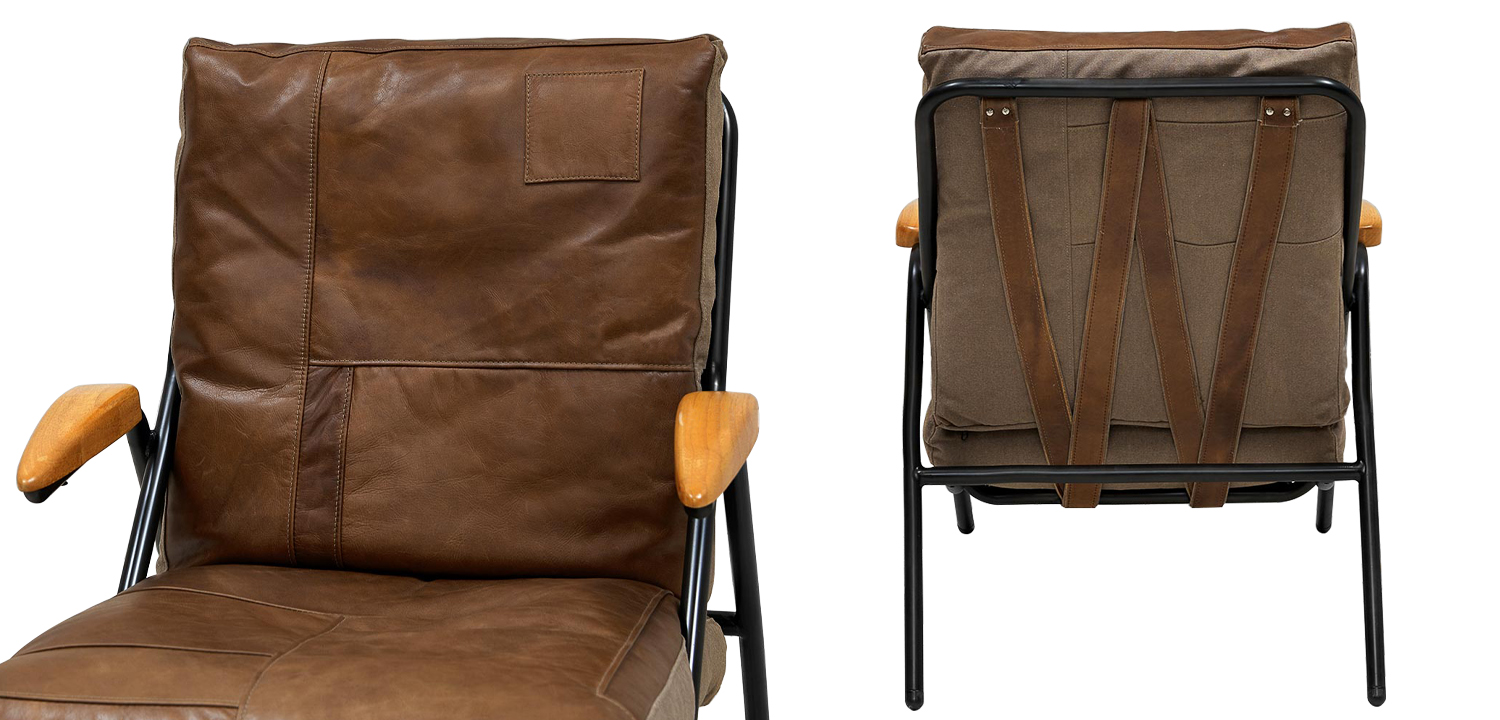 Дизайнерское кожаное кресло в стиле Лофт Bronwyn Leather Armchair - фото
