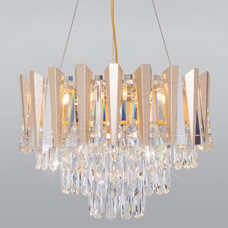 Люстра Crystal Edge Chandelier Прозрачный (Transparent) Золотой в Москве | Loft Concept 