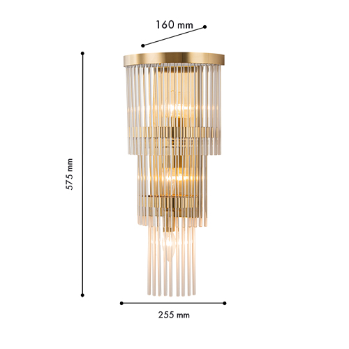 Бра с золотистым основанием и прозрачными трубками Nembus в Москве