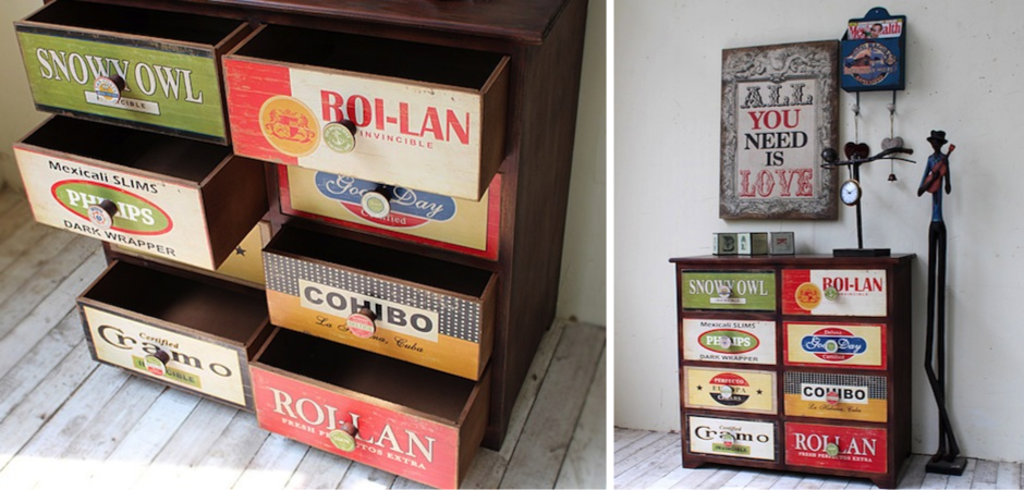 Комод в винтажном стиле с цветными ящиками Hurbor Loft Vintage Комод в винтажном стиле с цветными ящиками Hurbor Loft Vintage - Loft-Concept в Москве