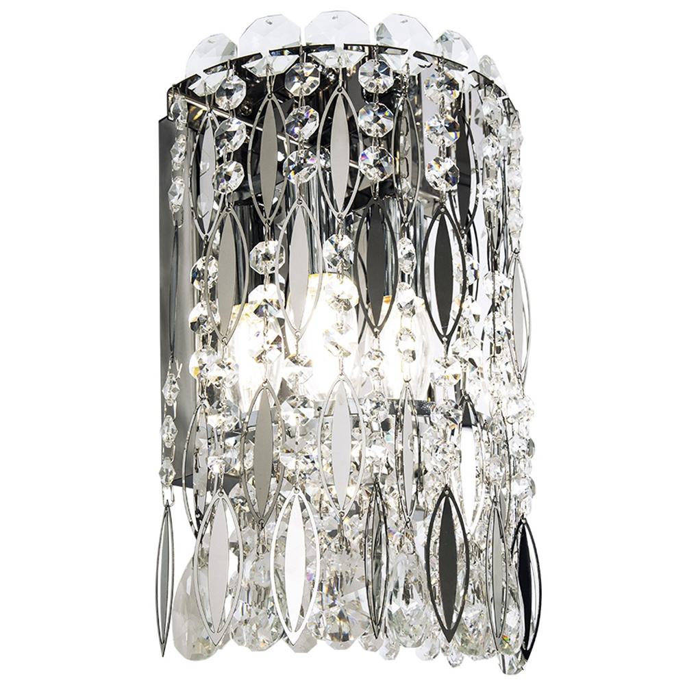 

Бра с металлическими и хрустальными подвесками Bonnay Crystal Chrome Wall Lamp