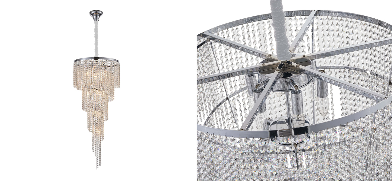 Хрустальная люстра Crystal Art Nickel D45 см - фото