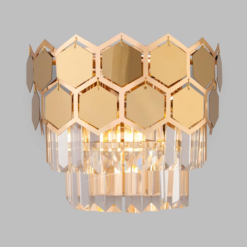  Hanging Hexagon Moira Sconce gold  (Transparent)    | Loft Concept 