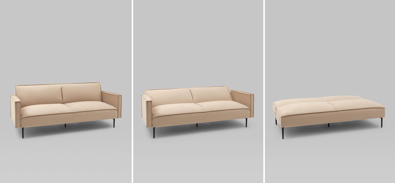 Диван Eleri бежевый велюр - фото №1