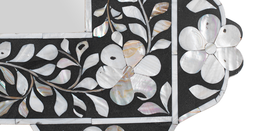Зеркало отделка перламутр Mother of Pearl Inlay Mirror Frame Зеркало отделка перламутр Mother of Pearl Inlay Mirror Frame - Loft-Concept в Москве