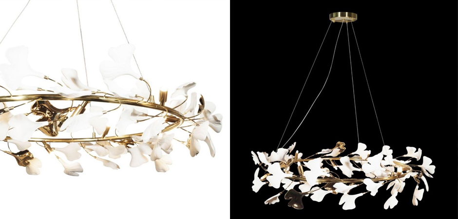 Декоративная люстра Wintery flover Gold с Белыми плафонами Декоративная люстра Wintery flover Gold с Белыми плафонами - Loft-Concept в Москве