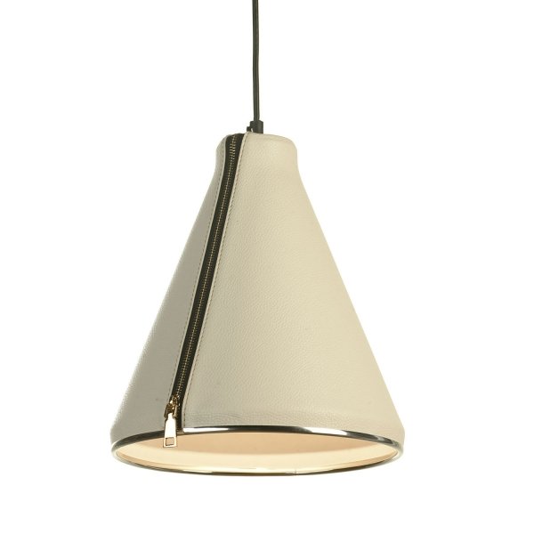 Подвесной светильник Leather Cone Beige Pendant  в Москве | Loft Concept 