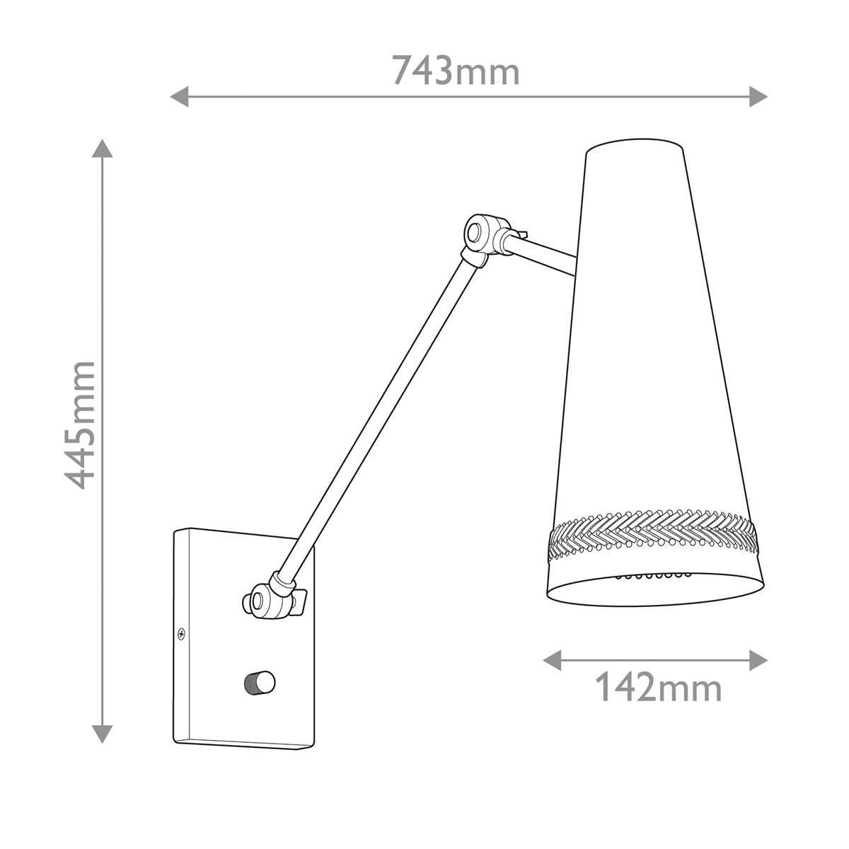 Бра черного цвета с конусным металлическим плафоном Alora в Москве