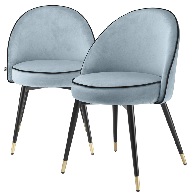 Комплект из двух стульев Eichholtz Dining Chair Cooper set of 2 blue
