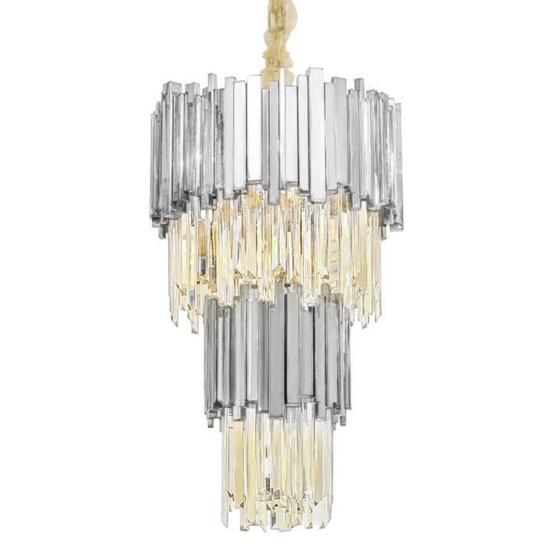   Luxxu Modern Cascade Chandelier Silver Metal Glass 45      | Loft Concept 
