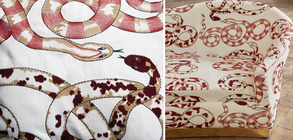 Диван KELLY SOFA Venimeuses Snake Embroidery - фото