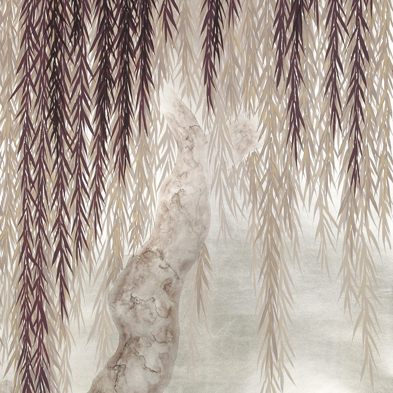    Willow Boysenberry on White Metal gilded paper    | Loft Concept 